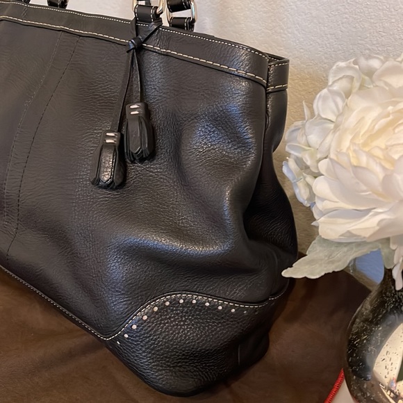 Coach Pebble Leather Tote Carryall EUC - Picture 4 of 14